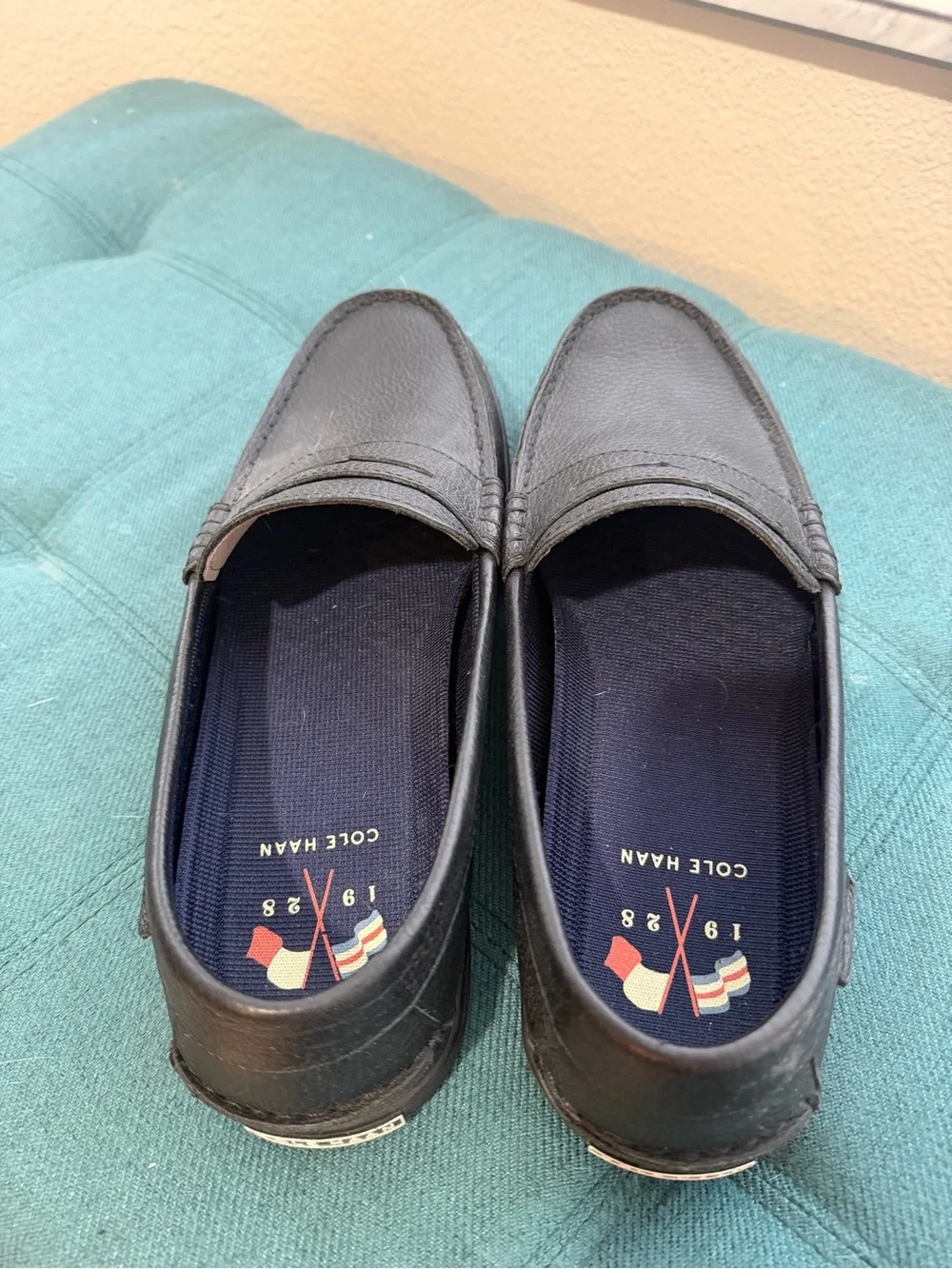 Cole Haan Black Leather Penny Loafers